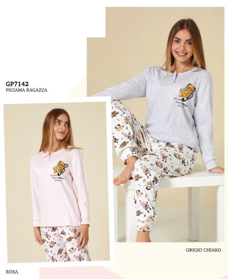 Pigiama da ragazza in CALDO cotone Il Granchietto GP7142 IL GRANCHIETTO