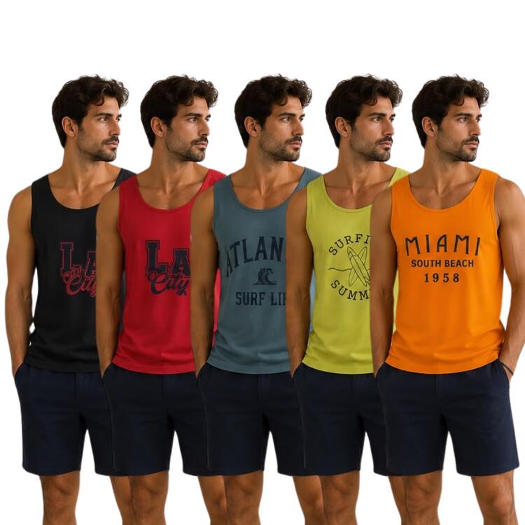 Canotta uomo in cotone con stampa GQC 3219 G.Q.C.