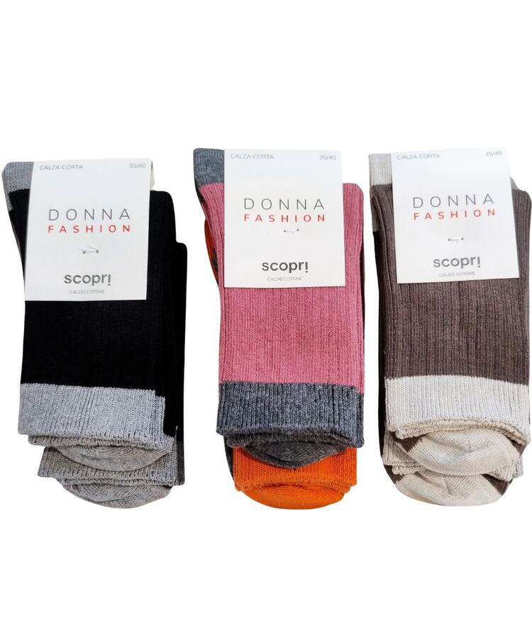 Calzino corto donna in caldo cotone a coste Scopri Prisco Gioia Scopri Calze