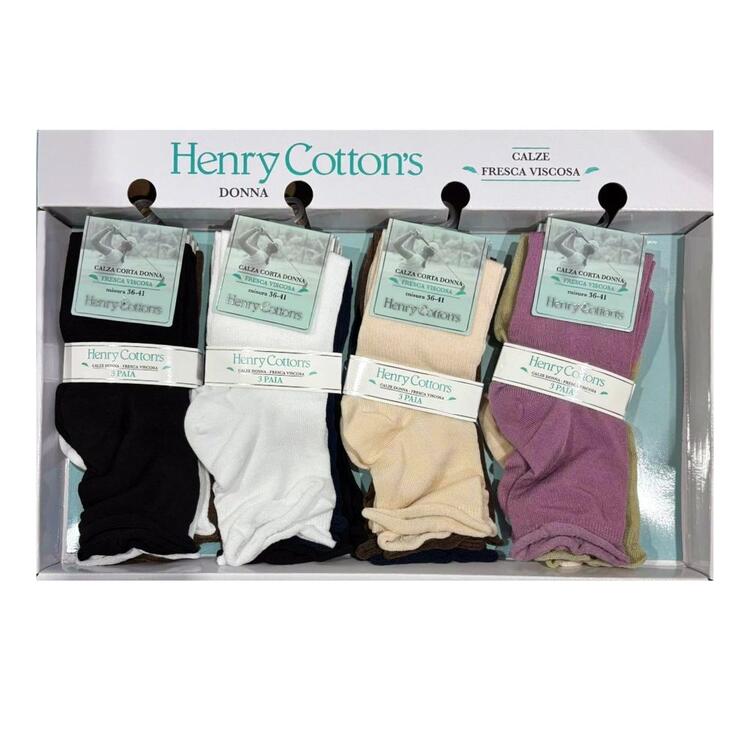Calzino corto donna in viscosa elasticizzata Henry Cotton's HF60211 TRI-PACK HENRY COTTON'S