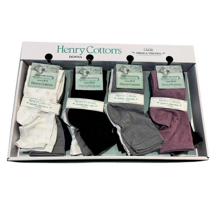 Calzino corto donna in viscosa Henry Cotton's HF60811 TRI-PACK HENRY COTTON'S