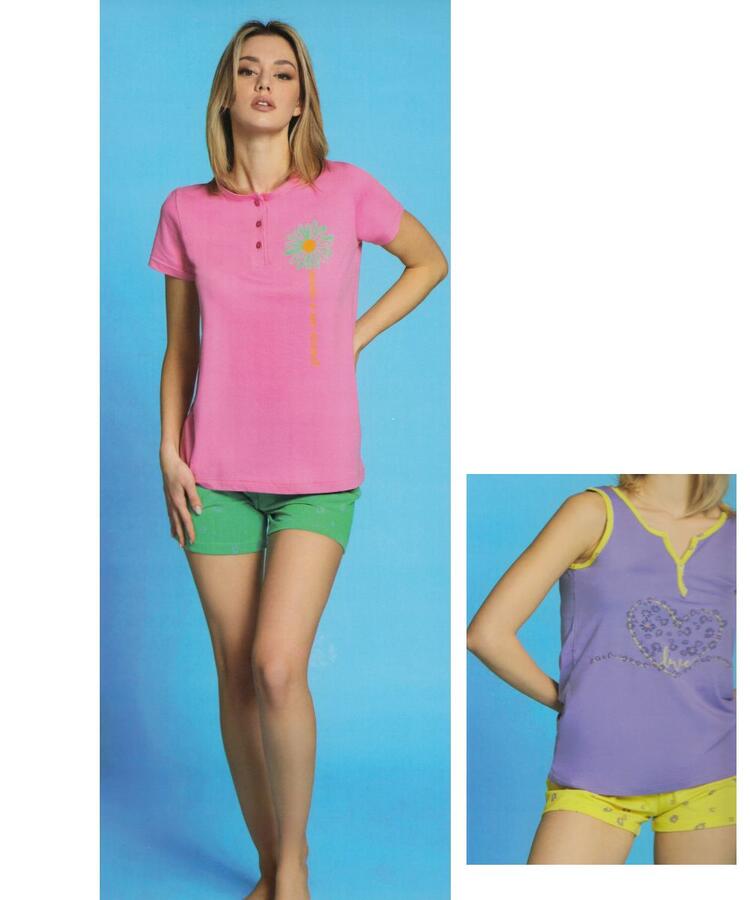 Intimami ID1348 Women's Short Sleeve Cotton Jersey Pyjamas Intimami