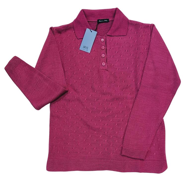 WOMEN'S POLO SHIRT IN KNITTED IRIS 25350 IRIS