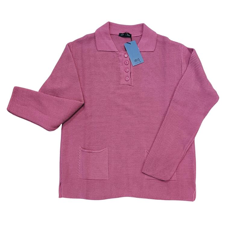 WOMEN'S POLO SHIRT IN KNITTED WITH POCKETS IRIS 25368 IRIS