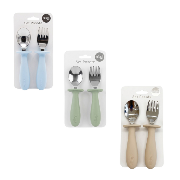 Set posate da bambino in silicone Ellepi IX4064  Ellepi