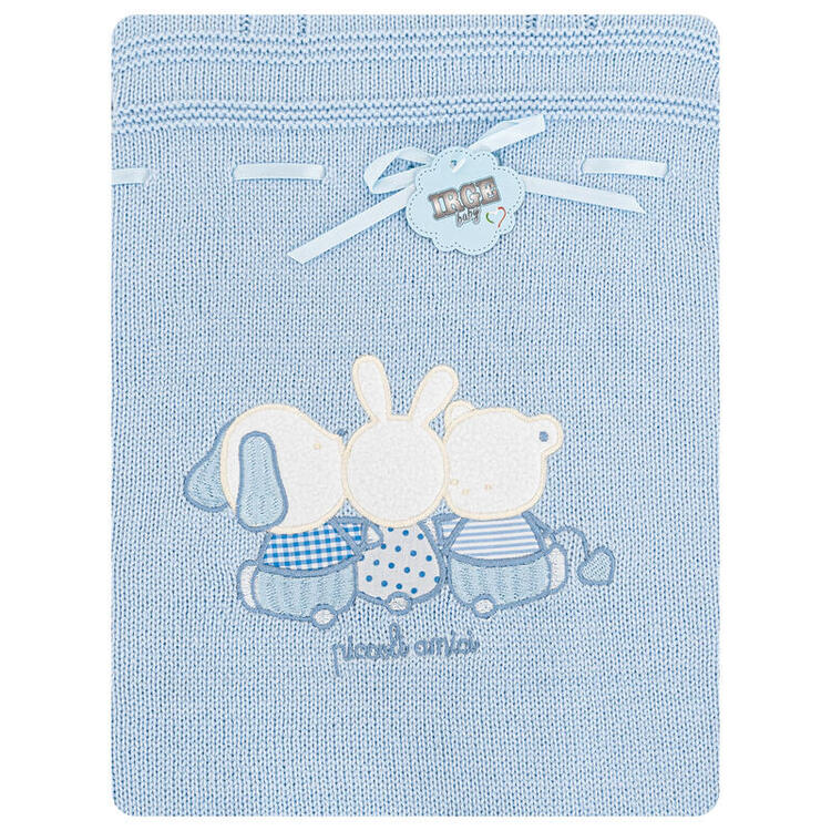 BABY CRIB BLANKET IN FLEECE WITH EMBROIDERY IG066 IRGE Irge