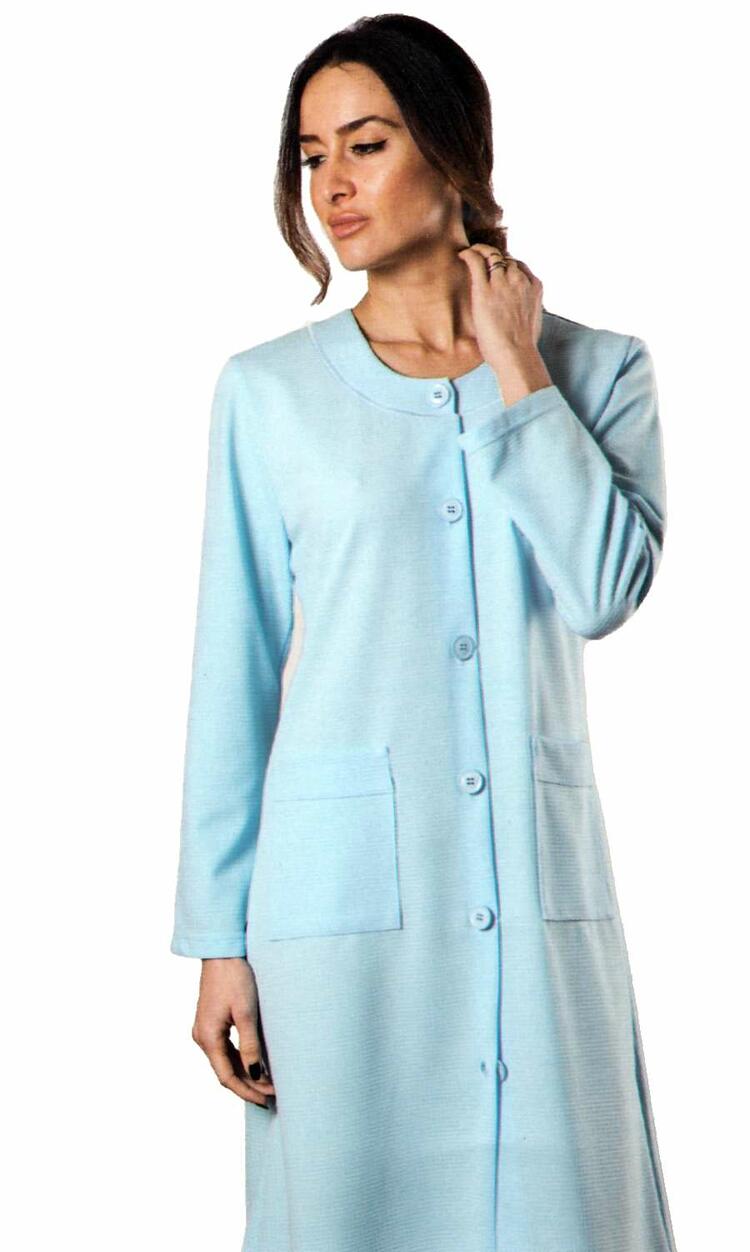 Buy Luxe Boutique Adore Stripe Cashmere Soft Blue 1Pc Calf Length Robe/Gown/Bath  Robe In Box Packaging Online - Maspar