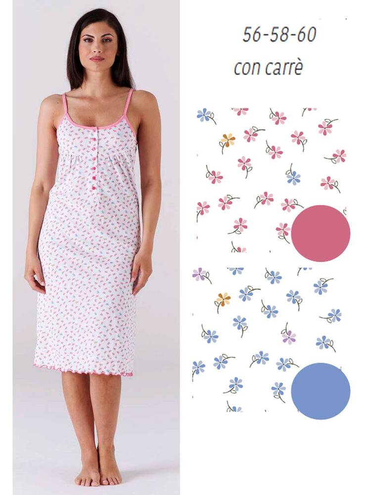 Camicia da notte donna calibrata a spalla stretta Karelpiu' KC6259 KarelPiù