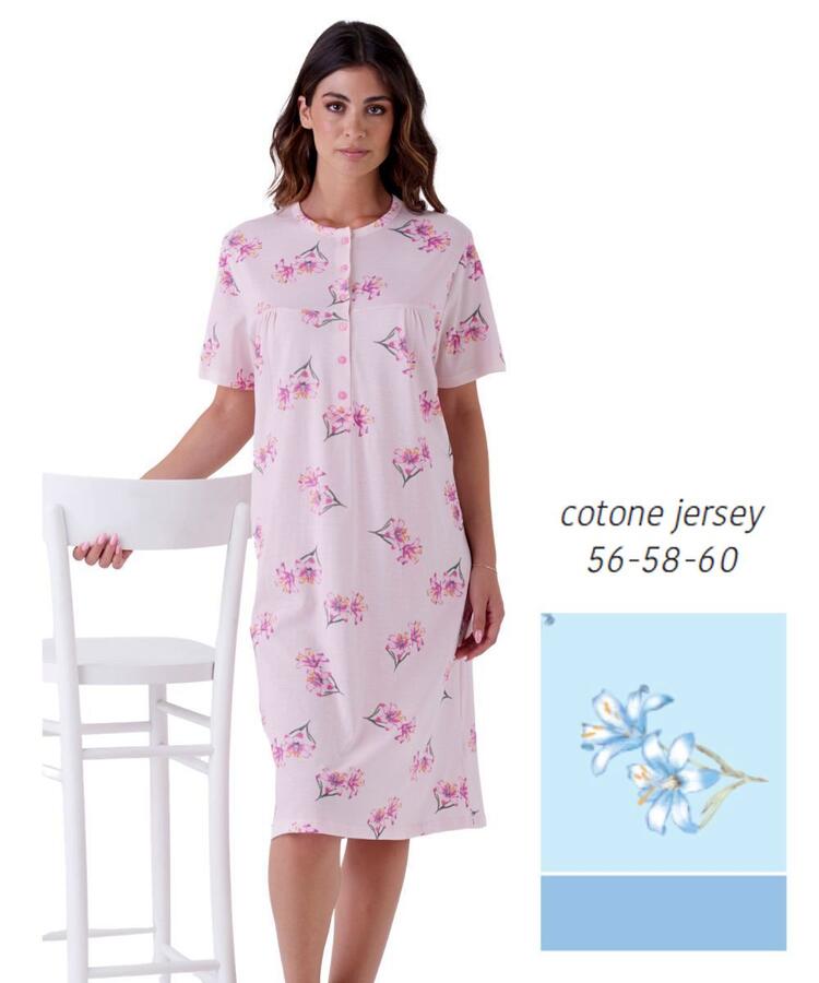 Camicia da notte calibrata a manica corta in jersey di cotone Karelpiu' KE0010 KarelPiù