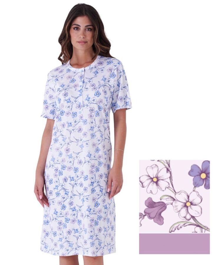 Camicia da notte donna a manica corta in jersey cotone Karelpiu' KE0019 KarelPiù