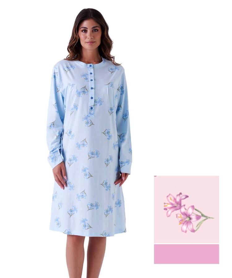 Camicia da notte donna in jersey di cotone Karelpiu' KE0004 KarelPiù