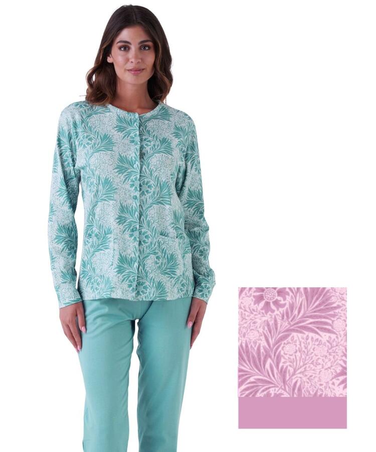 Pigiama donna aperto in jersey di cotone Karelpiu' KE0047 KarelPiù