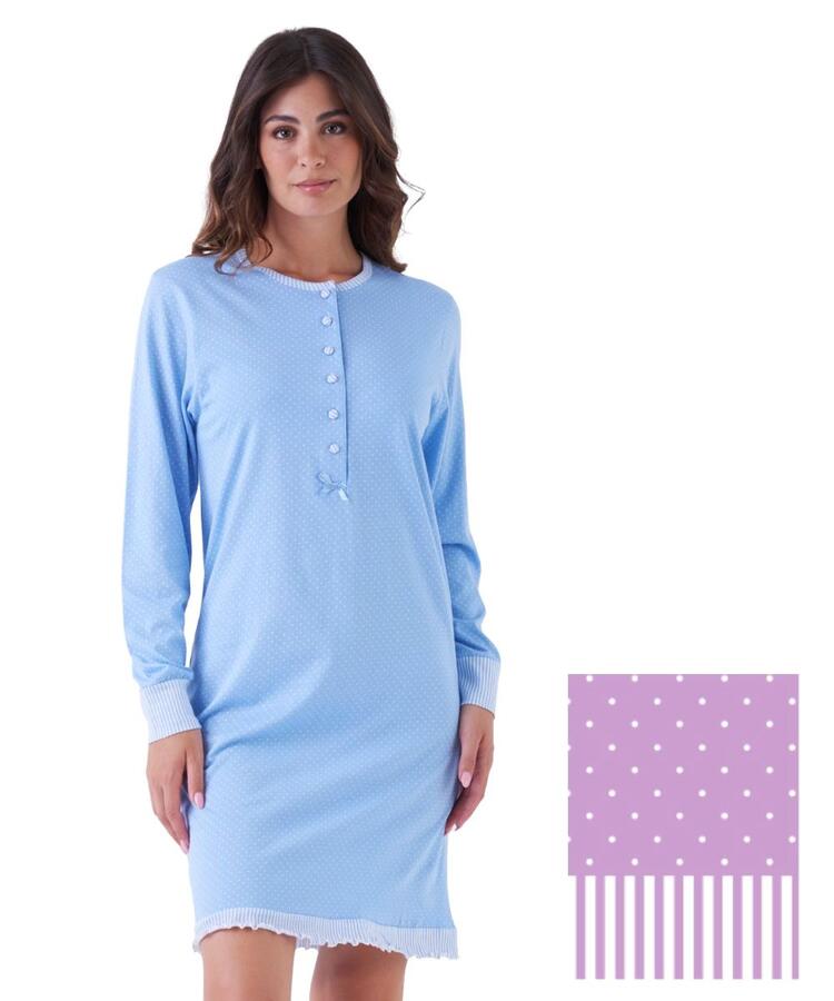 Camicia da notte donna in jersey di cotone Karelpiu' KE0086 KarelPiù