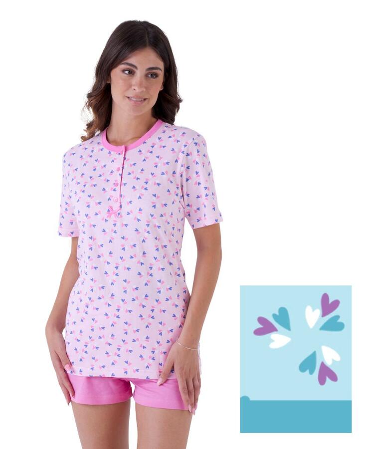 Pigiama donna a manica corta in cotone Karelpiu' KE0106 KarelPiù