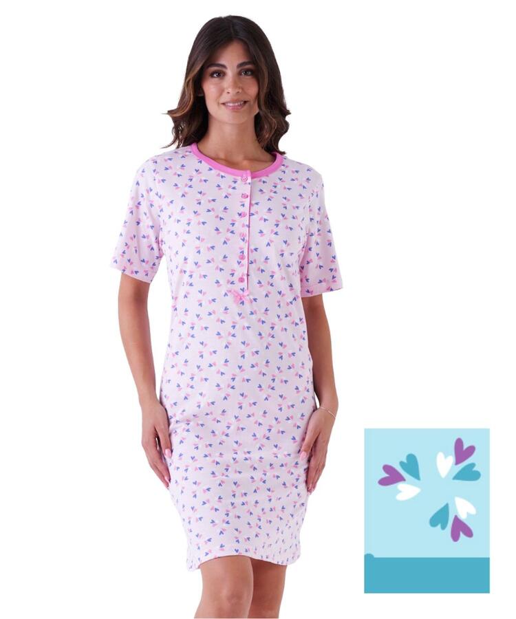 Camicia da notte donna a manica corta Karelpiu' KE0107 KarelPiù