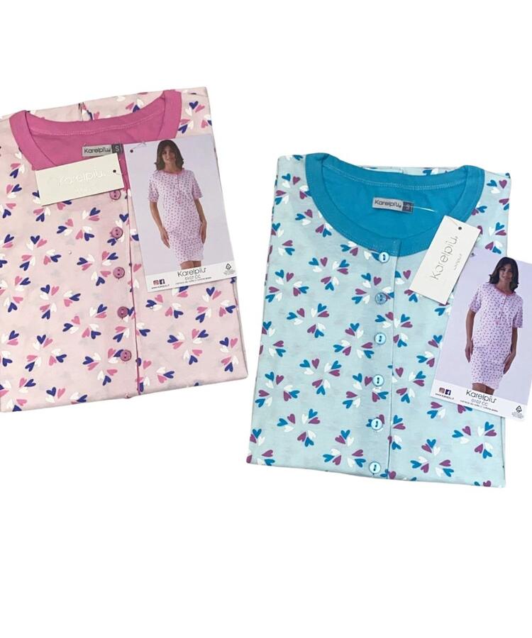 Camicia da notte donna a manica corta Karelpiu' KE0107 KarelPiù