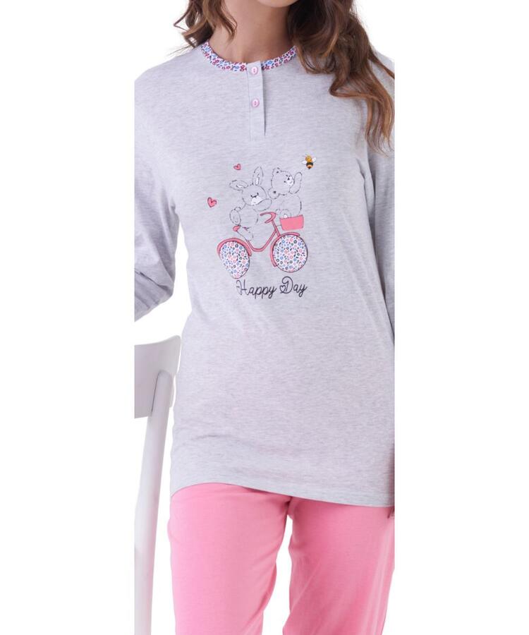 Pigiama donna a serafino in jersey di cotone Karelpiu' KE0138 KarelPiù