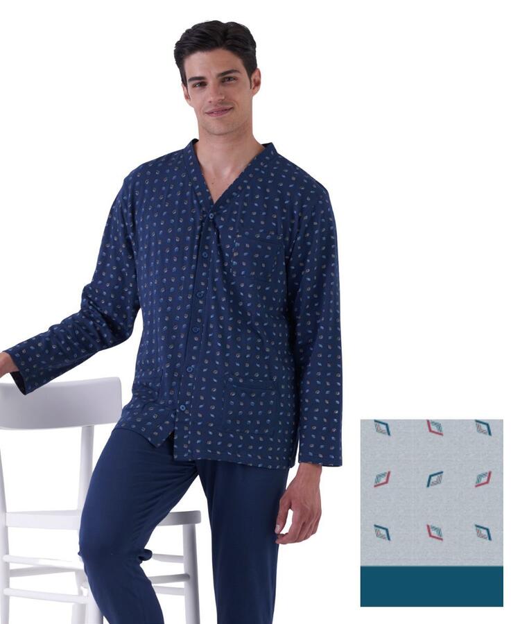 Pigiama uomo aperto in jersey di cotone Karelpiu' KE0227 KarelPiù