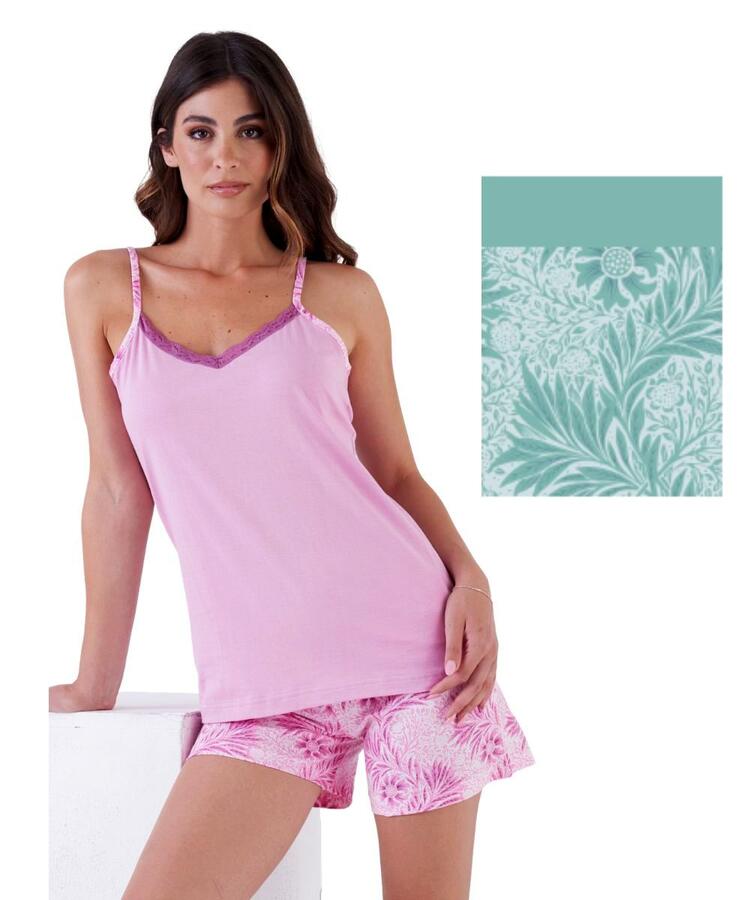 Pigiama donna a spallina stretta e pantaloncino corto Karelpiu' KE0316 KarelPiù