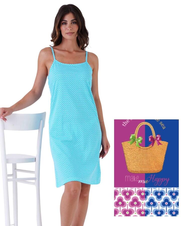 Camicia da notte donna a spalla stretta fantasia Karelpiu' KE0334 KarelPiù