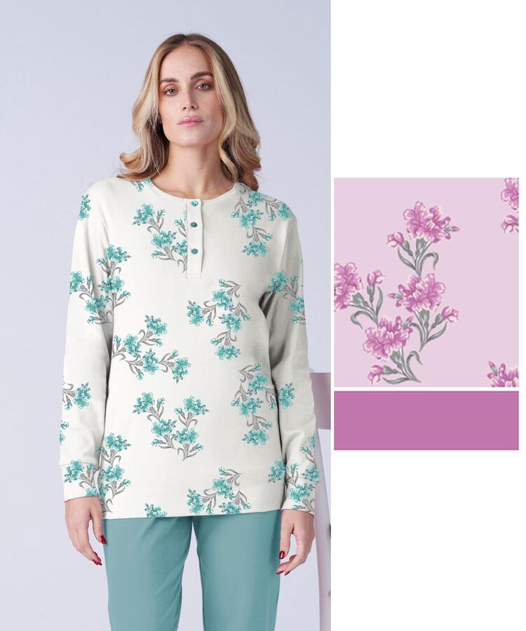 Pigiama donna in jersey di cotone caldo Karelpiu' KF9000 KarelPiù