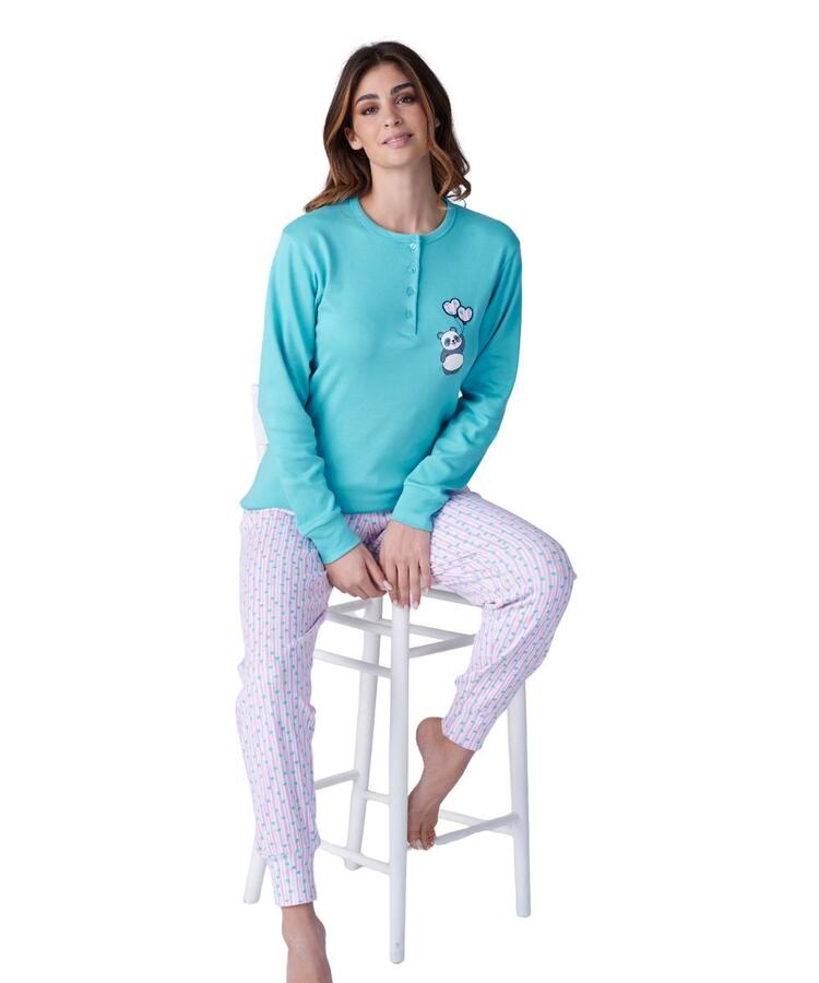 Pigiama donna in jersey di cotone caldo Karelpiu' KF9068 KarelPiù