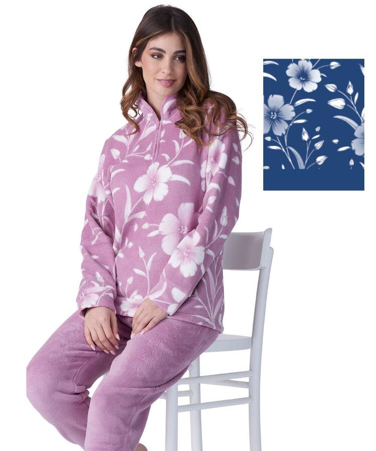 Pigiama donna in caldo pile coral Karelpiu' KF9209 KarelPiù