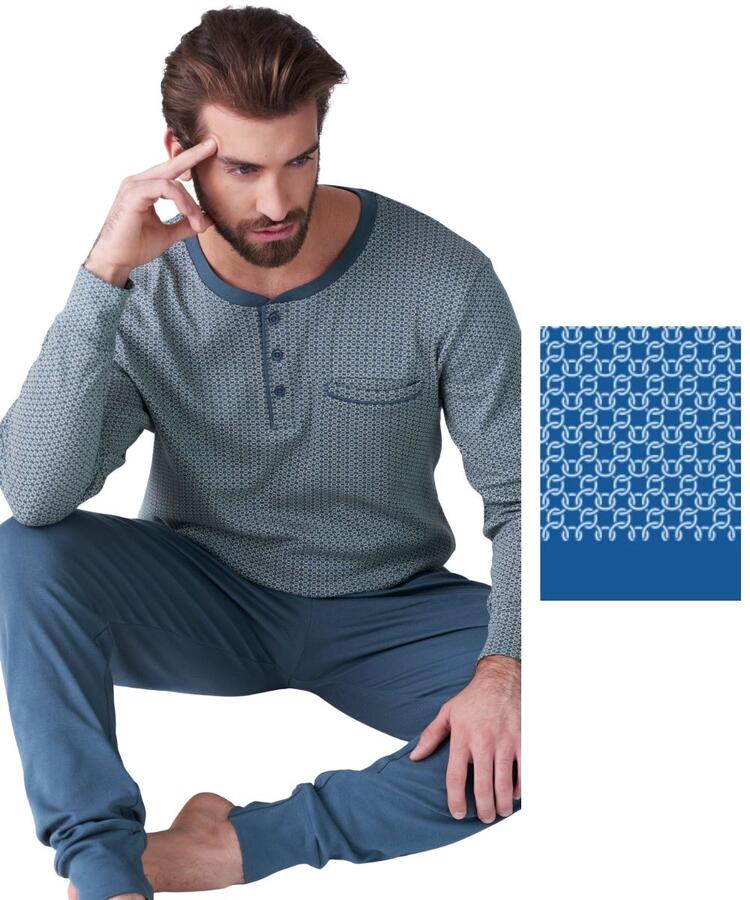 Pigiama uomo in jersey di cotone caldo Karelpiu' KF9306 KarelPiù