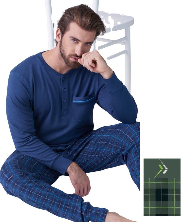 Pigiama uomo in jersey di cotone caldo Karelpiu' KF9330 KarelPiù