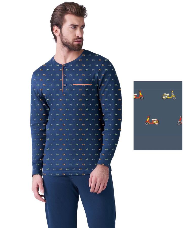 Pigiama uomo in jersey di cotone caldo Karelpiu' KF9334 KarelPiù