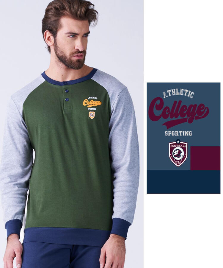 Pigiama uomo in jersey di cotone caldo Karelpiu' KF9338 KarelPiù