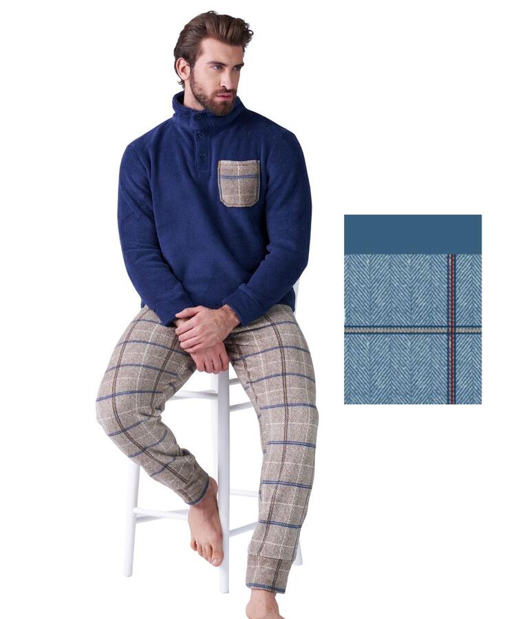 Pigiama uomo in caldo PILE coral Karelpiu' KF9360 KarelPiù