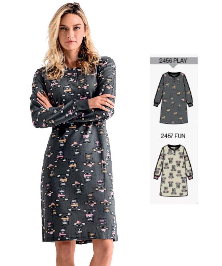Camicia da notte in jersey di cotone caldo Infiore Koala KLO632990 Infiore