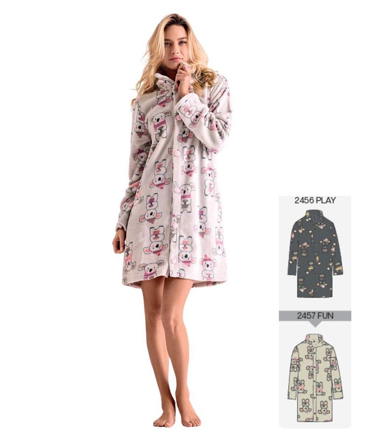 Vestaglia donna in caldo pile coral Infiore Koala KLO673007 Infiore