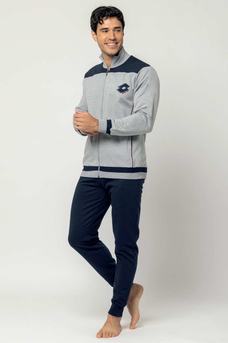 Men's Tracksuit with Zip in Fleece Cotton with Zip Lotto LA2026 Lotto