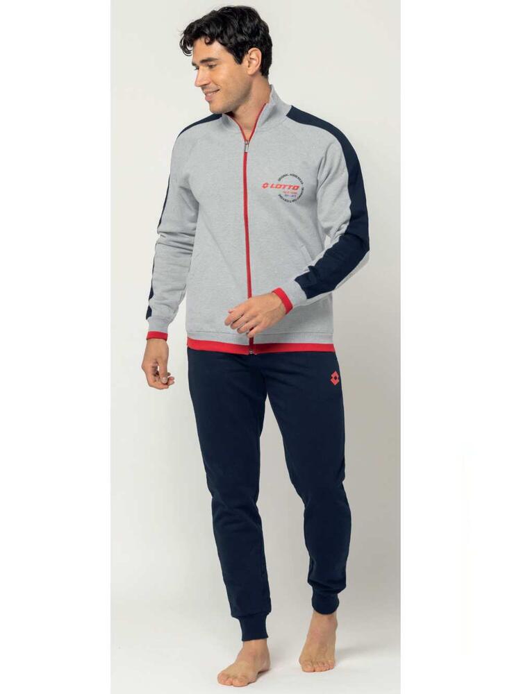 Men's Tracksuit with Zip in Fleece Cotton with Zip Lotto LA2028 Lotto