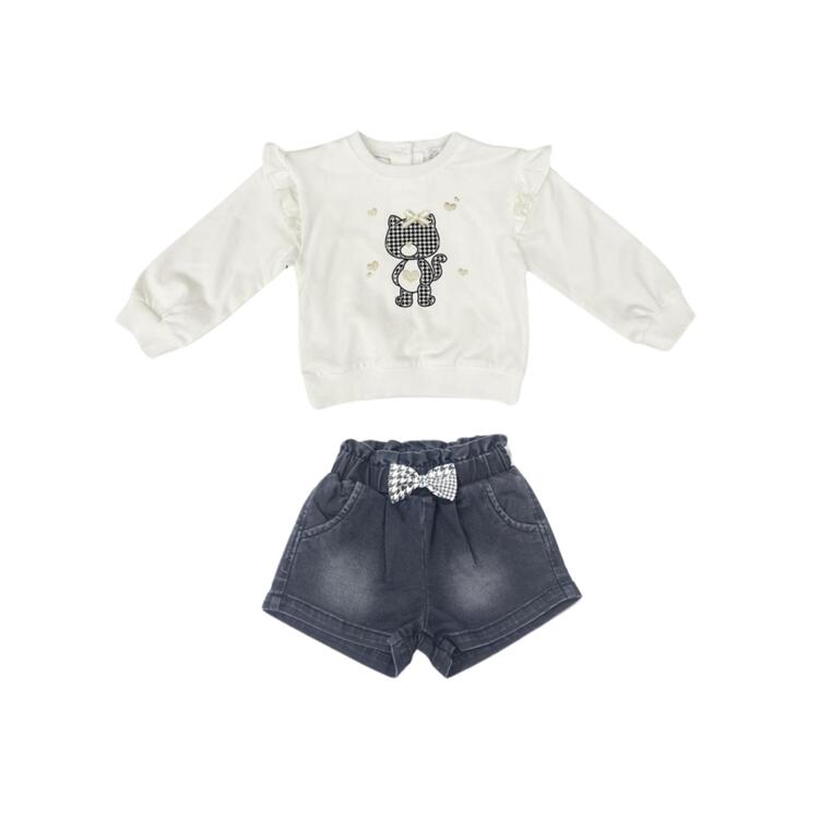 COMPLETO BAMBINA FELPA E SHORT LOLETA LB33042 LOLETA