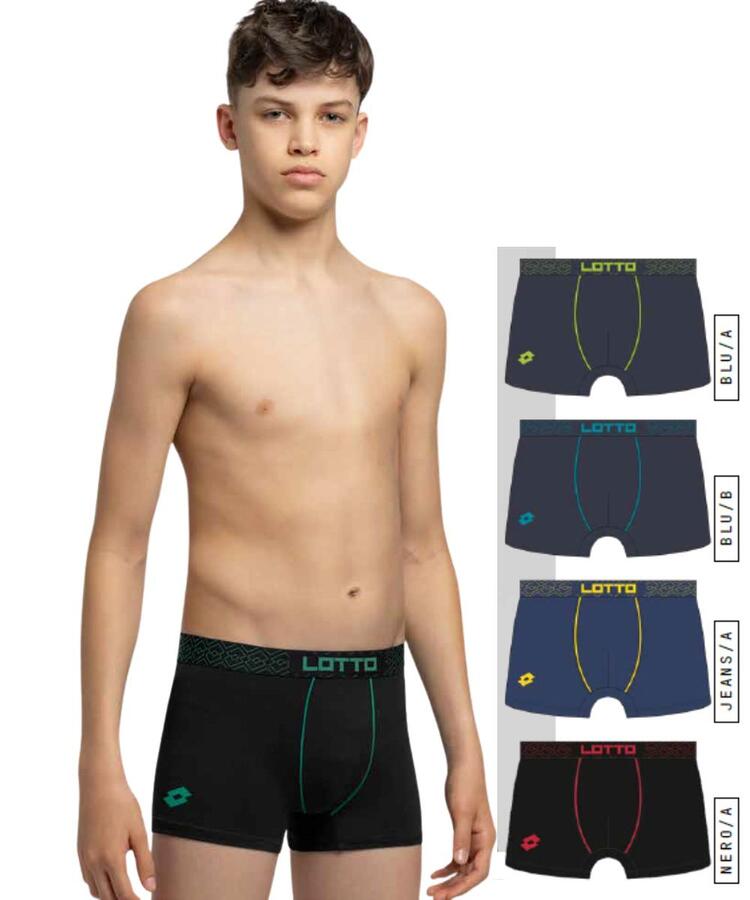Boxer da ragazzo in cotone elasticizzato Lotto LB4286 Lotto