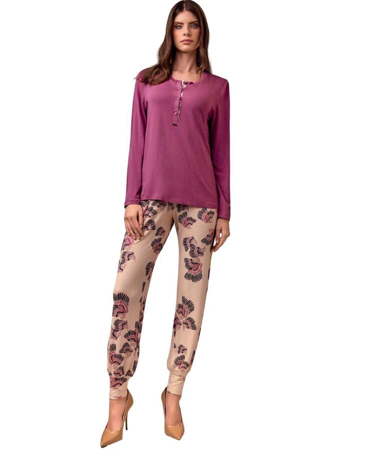 Pigiama donna in viscosa pesante fantasia Lormar Liberty LIB653816 Lormar