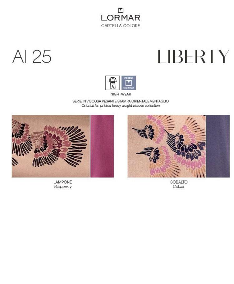 Pigiama donna in viscosa pesante fantasia Lormar Liberty LIB653816 Lormar