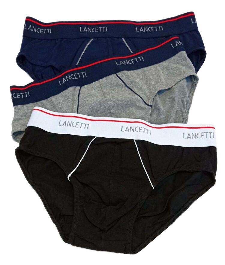 Slip uomo in cotone bi-elastico Lancetti LS4217 ( tri-pack) Lancetti