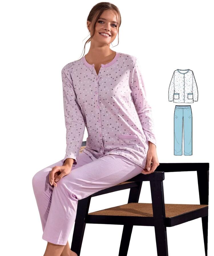 Infiore Lovely LVL654201 Women's Open Cotton Jersey Pajamas Infiore