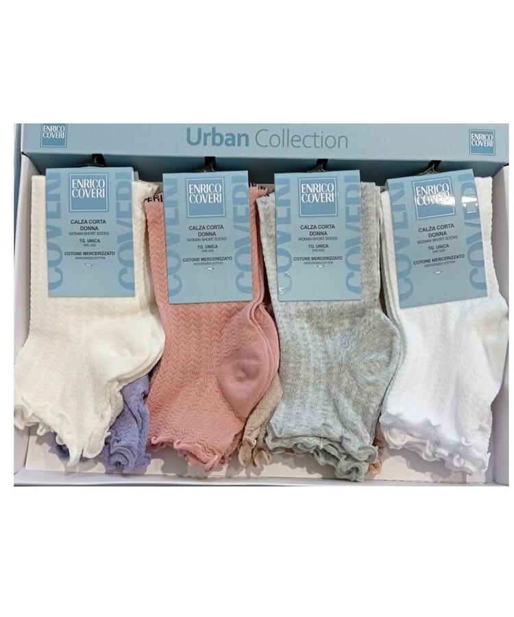Coveri Letizia Women's Short Sock in Stretch Perforated Cotton COVERI