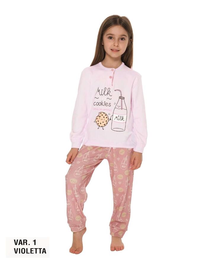 Pigiama da bambina in CALDO cotone Martellina M2006 Martellina