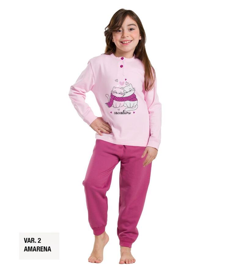 Pigiama da bambina in CALDO cotone Martellina M2008 Martellina