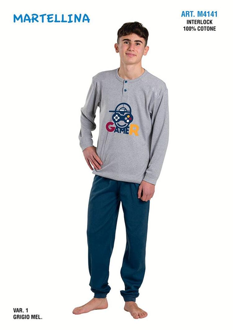 Pigiama da ragazzo in CALDO cotone Martellina M4141 Martellina