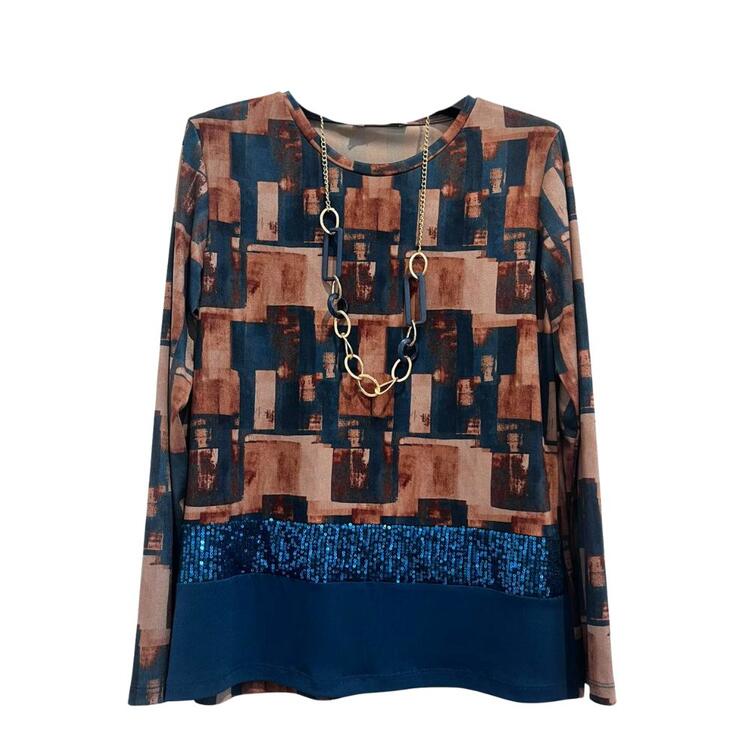 BLUSA FANTASIA DONNA MANICA LUNGA CHIARA AUTIERI MA3053 CHIARA AUTIERI