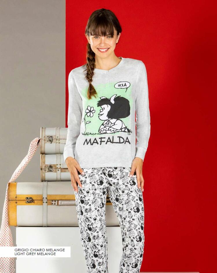 Pigiama donna in jersey di cotone Mafalda MFD6335 MAFALDA
