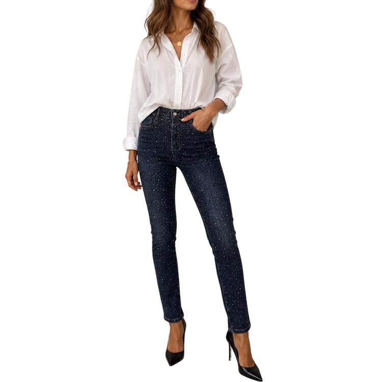 JEANS DONNA CON STRASS FLORA MG7788Y  FLORA