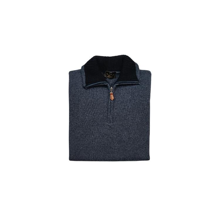 MAGLIONE CAMIONISTA CON ZIP MISTO LANA MV ERBA 30Z MV